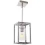 VINLUZ Pendant Lighting 1-Light Chrome Finished Square Modern Dining Room Lighting Fixture Hanging Ceiling with Clear Glass Shade Contemporary Mini Chandeliers Ceiling Lamp for Kitchen Island Hallway