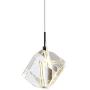 Single Head Crystal Pendant Light Sparkly Ice Cube Chandelier Lampshade Modern LED Pendant Lamp for Living Room Bedroom Dining Room,Cold White-2W