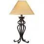 Rustic Table Lamp Open Scroll Wrought Iron Parchment Empire Shade for Living Room Family Bedroom Bedside - Franklin Iron Works