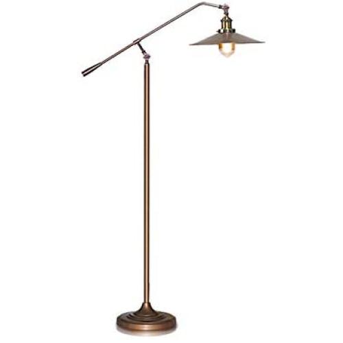 LITFAD Industrial Stylish Flared Floor Lamp Metal 1 Bulb Living Room Standing Floor Light with Boom Arm in Bronze for Bedroom Hotel Dining Room Restaurant