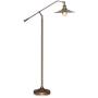 LITFAD Industrial Stylish Flared Floor Lamp Metal 1 Bulb Living Room Standing Floor Light with Boom Arm in Bronze for Bedroom Hotel Dining Room Restaurant