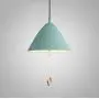LAKIQ Kids Room Pendant Light Colorful Umbrella Shape with Pull Chain Modern Nordic Aluminum Hanging Ceiling Light for Bedroom Living Room Dining Room Kitchen Island(Blue,10.5)