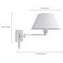 Home Decorators Collection Simplicity Swing arm Wall Lamp, 13'' H, White