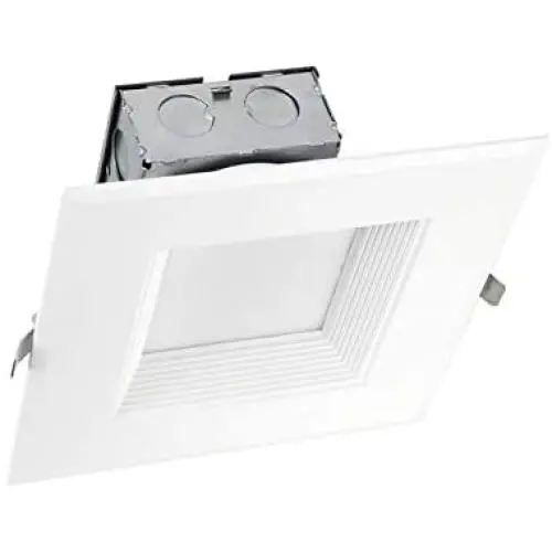 OSTWIN 6 Inch LED Square Downlight with Junction Box, Dimmable Canless Recessed Ceiling Light, IC Rated, 15W (120 Watt Replacement), 1000 Lm, 5000K (Daylight), Energy Star, ETL Listed