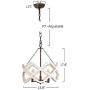 Farmhouse Wood Drum Chandelier with 3-Light, Geometric Hollow Design, Cottage Wooden Pendant Ceiling Lighting for Dining Room, Living Room, Foyer