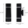 XiNBEi-Lighting Outdoor Wall Light, Modern Wall Sconce Black Water Proof D Shaped Wall Mount Light Suitable for Garden & Patio 2 Pack XB-W1112-2BK