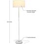 Brightech Telescope - Modern Floor Lamp for Bedroom - Tall, Height Adjustable Pole Light for Living Room & Office Lighting - White & Gold / Brass - Standing Lamp - with LED Bulb