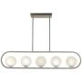 TULUCE Modern Brushed Nickel Chandeliers Lighting,5-Light Indoor Pendant Light Fixture with White Lampshade for Dining Room Living Room Foyer Farmhouse