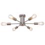 VINLUZ 6 Lights Modern Sputnik Chandelier Brushed Nickel Flush Mount Ceiling Light Contemporary Chandelier for Dining Room Living Room Kitchen