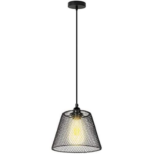 Vintage Black Pendant Light Fixture Industrial Pendant Lighting Adjustable Hanging Lights E26 Base for Bedroom Living Dinning Room Kitchen Sink