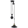 MorNon Rustic Pulley Pendant Light Adjustable Height Industrial Ceiling Hanging Light Indoor Edison Island Lamp for Dining Living Room Kitchen Hallway Foyer Farmhouse, One Light
