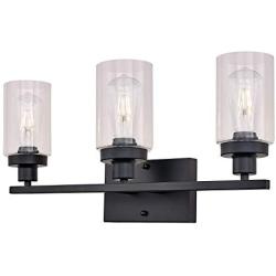 LIGOTFIRE Modern Bathroom Vanity Light Fixtures 3 Lights Black Glass Shade Wall Mount Bar Sconce Over Mirror Lighting Fixture for Bathroom, Dressing Table, Vanity Table