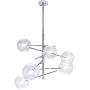 Modern Sputnik Chandelier 6 Lights Chrome,Mid-Century Glass Sphere Chrome Pendant Lighting for Bedroom Kitchen Dining Room by Bewamf (Bulbs Included)
