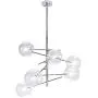 Modern Sputnik Chandelier 6 Lights Chrome,Mid-Century Glass Sphere Chrome Pendant Lighting for Bedroom Kitchen Dining Room by Bewamf (Bulbs Included)