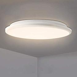 Combuh 24W Round LED Ceiling Light 4000K IP54 11Inch Modern Flush Mount Ceiling Lighting Fixtures Waterproof Close to Ceiling Light Natural White for Living Room Bedroom Shower Bathroom Dining Room