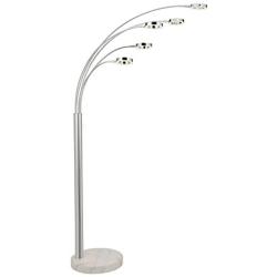 CO-Z Bright LED Floor Lamp with 5 Lights, Modern Dimmable Task Standing Light Fixture with Stable Marble Base for Living Room Office, Contemporary Touch Arch Pole Lamp with Five Adjustable Heads