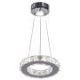 Modern Crystal Round Ring Chandelier Lighting LED Pendant Light Fixtures Adjustable Stainless Steel Ceiling Hanging Lamp for Living Room Dining Room Kitchen Island Hallway(Changeable )