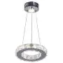 Modern Crystal Round Ring Chandelier Lighting LED Pendant Light Fixtures Adjustable Stainless Steel Ceiling Hanging Lamp for Living Room Dining Room Kitchen Island Hallway(Changeable )