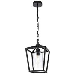 NILOAH Modern Industrial Pendant Light - Hanging Pendant Light Fixtures with Clear Glass, Black Ceiling Farmhouse Chandelier Light Fixture Suitable for Kitchen Island, Living Room and Corridor