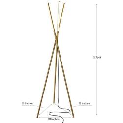 Brightech Stix LED Tripod Floor Lamp for Living Room - Dimmable Modern Standing Lamp, with 3 Lights for Bedroom - Contemporary Office Lighting- Gold / Antique Brass