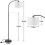 Arc Floor Lamp, LED Floor Lamp with Shade, Ambimall Adjustable Standing Lamp Modern Design, Mid Century Modern Floor Lamp for Living Room, Bedroom, Dining Room, Study Room and Office(Without Bulb)