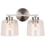 Alice House 14.6'' Vanity Lights with Hammered Glass, 2 Light Wall Lighting, Brushed Nickel Bathroom Lights Over Mirror, Bathroom Lighting AL6091-W2SN