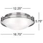 Deco Modern Ceiling Light Flush Mount Fixture Brushed Nickel 16 3/4'' Wide Marbleized Glass Bowl for Bedroom Kitchen Living Room Hallway Bathroom - Possini Euro Design