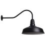 The Gardena Gooseneck Barn Light | Standard Warehouse Steel Dome on a Gooseneck | Barn Lighting and Farmhouse Lighting | Made in America (23'' Gooseneck, Matte Black)