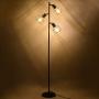 Stepeak Adjustable Task Floor Lamp,Metal Cage 3 Arm Tree Floor Light for Uplight or Downlight, Industrial Sofa Reading Lamp for Living Room Bedroom Office, 64 Inches Bright Corner Lamp,Step-on Switch