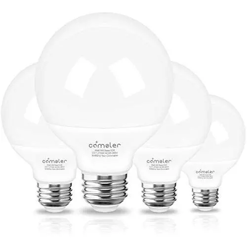 LED Vanity Light Bulb,G25 Globe Light Bulbs 9W 900LM,Comzler Bathroom Vanity Bulbs (60W Equivalent) 2700K Soft White,E26 Base Makeup Mirror Lights for Bedroom,Non-Dimmable,Pack of 4 LED Vanity Light Bulb,G25 Globe Light Bulbs 9W 900LM,Comzler Bathroom Vanity Bulbs (60W Equivalent) 2700K Soft White,E26 Base Makeup Mirror Lights for Bedroom,Non-Dimmable,Pack of 4