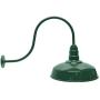 The Standard | 200 Watt 16 Inch Steel Dome | Forrest Green Powder Coated Barn Light with Upward Sloping Gooseneck | Weather Resistant and Made in The USA