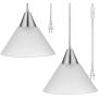 DEWENWILS Plug in Pendant Light, Hanging Light with 15ft Clear Cord, On/Off Switch, Frosted Plastic White Shade, Hanging Ceiling Light for Living Room, Bedroom, Dining Hall, Pack of 2