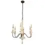 RC 6-Light Farmhouse Chandelier Retro Wood Chandelier Apply to ,Dining Room,Kitchen Island, Restaurant,Candle,Dining Room,Foyer