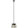 ACLand Pendant Light Fixture 1-Light Ceiling Hanging Lamps for Farmhouse Indoor Kitchen Island Dining Living Room Bar, Wood Texture and Matte Black