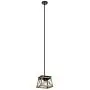 ACLand Pendant Light Fixture 1-Light Ceiling Hanging Lamps for Farmhouse Indoor Kitchen Island Dining Living Room Bar, Wood Texture and Matte Black