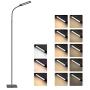 ALONGDENG Floor Lamp LED Bright Lighting, 10 Brightness Levels 14W Dimmable Adjustable Height Brightness Puzzle Daylight Gooseneck Standing for Bedroom Office Reading Living Room Desk Bedside Black