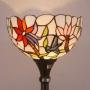 Tiffany Floor Lamp Torchiere Up Lighting W12H66 Inch Stained Glass Hummingbird Lampshade Antique Standing Iron Base 1E26 Foot Switch S801 WERFACTORY Lamps Living Room Bedroom Home Office Decoration