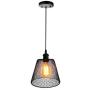 Vintage Metal Cage Pendant Light Black Farmhouse Hanging Light with Chicken Wire Shade, 8.27'' Adjustable Hanging Pendant Light for Kitchen Barn Foyer Entryway