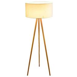 Tripod Floor Lamp Modern Wooden Floor Lights Cloth Shade Reading Standing Light for Living Room Bedroom Office, E27-1 Lights,110v,220v (Color : White)