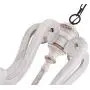 Distressed White Wooden Chandelier Traditional French Country Empire Pendant Light 5-Lights Candle Wood Chandelier, Adjustable Chain