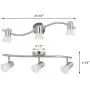 XiNBEi Lighting Track Lighting, 3 Light Wave Track Light with Glass Modern Ceiling Light Bar Brushed Nickel for Kitchen & Dining Room XB-TR1238-3-BN