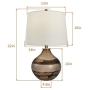 Maxax Table Lamps Set of 2 Glass Beside Nightstand Lamps for Bedroom, Living Room,Gray Finish