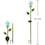 Joyathome Garden Solar Stake Lights Outdoor, 2 Pack Solar Powered Metal Stake Lights with Blue Bell Glass Lily LED Decorative Garden Lights for Walkway,Pathway,Lawn, Courtyard