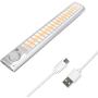 Under Cabinet Lighting 80 LED Closet Light, Motion Sensor Lights Indoor USB Rechargeable Dimmable Wireless Stick-on Night Light Bar for Kitchen, Wardrobe, Garage, Stairs, Bedroom (1 Pack)