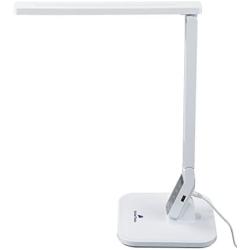 Ambertronix LED Desk Table Lamp, Easy Touch Control Panel, 5 Level Brightness, 4 Color Modes, 14W, Auto Sleep Timer, 5V/1A, USB Charging Port, Philips EnabLED Licensing Program Member (White)