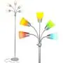 Brightech Medusa Modern LED Floor Lamp – Contemporary Multi Head Standing Reading Lamp for Living Room, Bedroom, Kids Room - Includes 5 LED Bulbs and 5 White & Colored Interchangeable Shades – Silver
