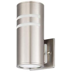 TengXin Outdoor Wall Sconce, Cylinder Wall Light with Stainless Steel 304 and Toughened Glass, Waterproof,E27,8.7'' Height,UL Listed. (Silver, 8.7'' Height)