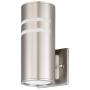 TengXin Outdoor Wall Sconce, Cylinder Wall Light with Stainless Steel 304 and Toughened Glass, Waterproof,E27,8.7'' Height,UL Listed. (Silver, 8.7'' Height)