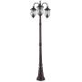 NOMA Outdoor Street Light | Waterproof Outdoor Lamp Post Light with Triple-Head Design for Backyard, Patio, Garden, Walkway or Décor | Oil Rubbed Bronze Light Pole with Clear Glass Panels, 3-Headed