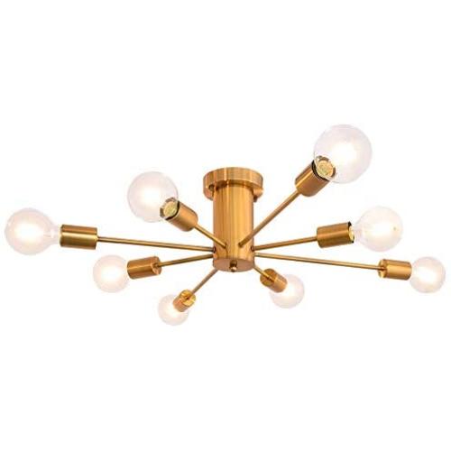 PUMING 8 Lights Gold Modern Sputnik Chandeliers Semi-Flush Ceiling Light Fixture for Living Room Bedroom Bathroom Kitchen Cottage Lighting PUMING 8 Lights Gold Modern Sputnik Chandeliers Semi-Flush Ceiling Light Fixture for Living Room Bedroom Bathroom Kitchen Cottage Lighting